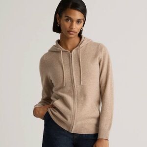 Quince 100% Mongolian Cashmere Hoodie in Oatmeal Size XS